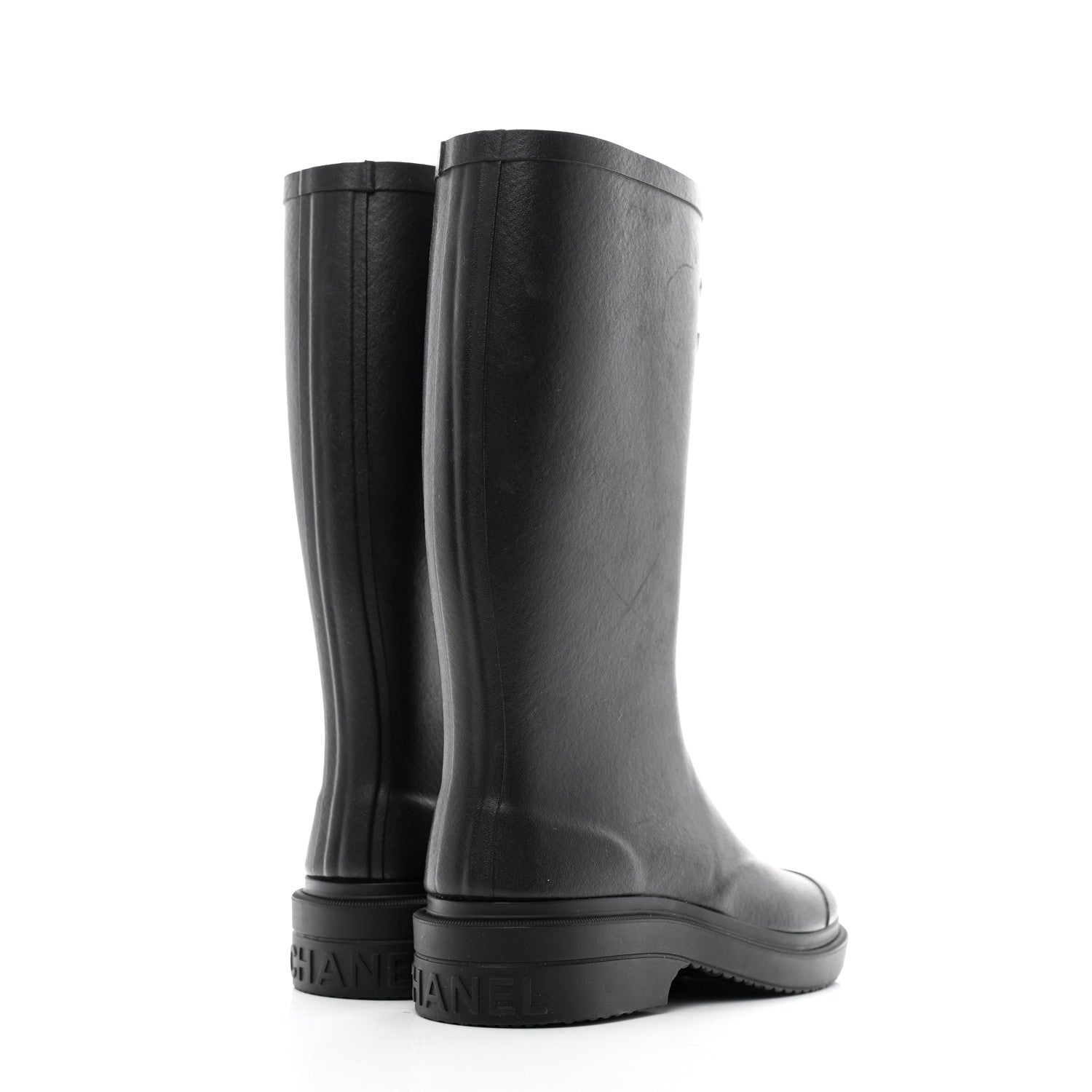 Chanel Caoutchouk CC High Boots 35 Black 4 of 10