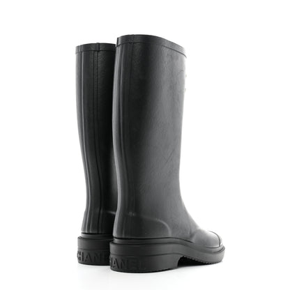 Chanel Caoutchouk CC High Boots 35 Black 4 of 10