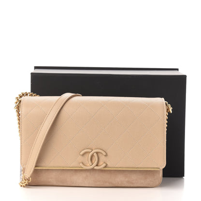 Chanel Grained Calfskin Stitched Enamel CC Flap Bag Beige 10 of 10