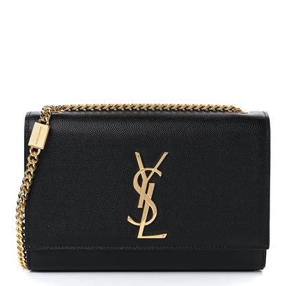 Saint Laurent Grain De Poudre Small Monogram Kate Satchel Black 1 of 10