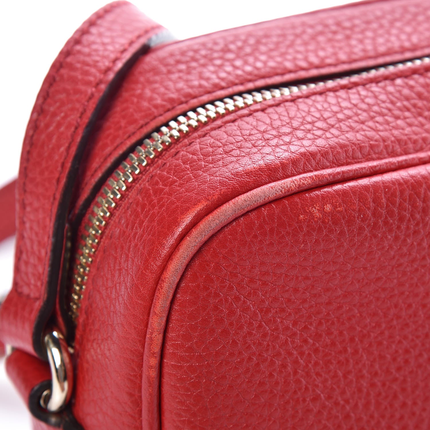 Gucci Pebbled Calfskin Small Soho Disco Bag Tabasco Red 16 of 17