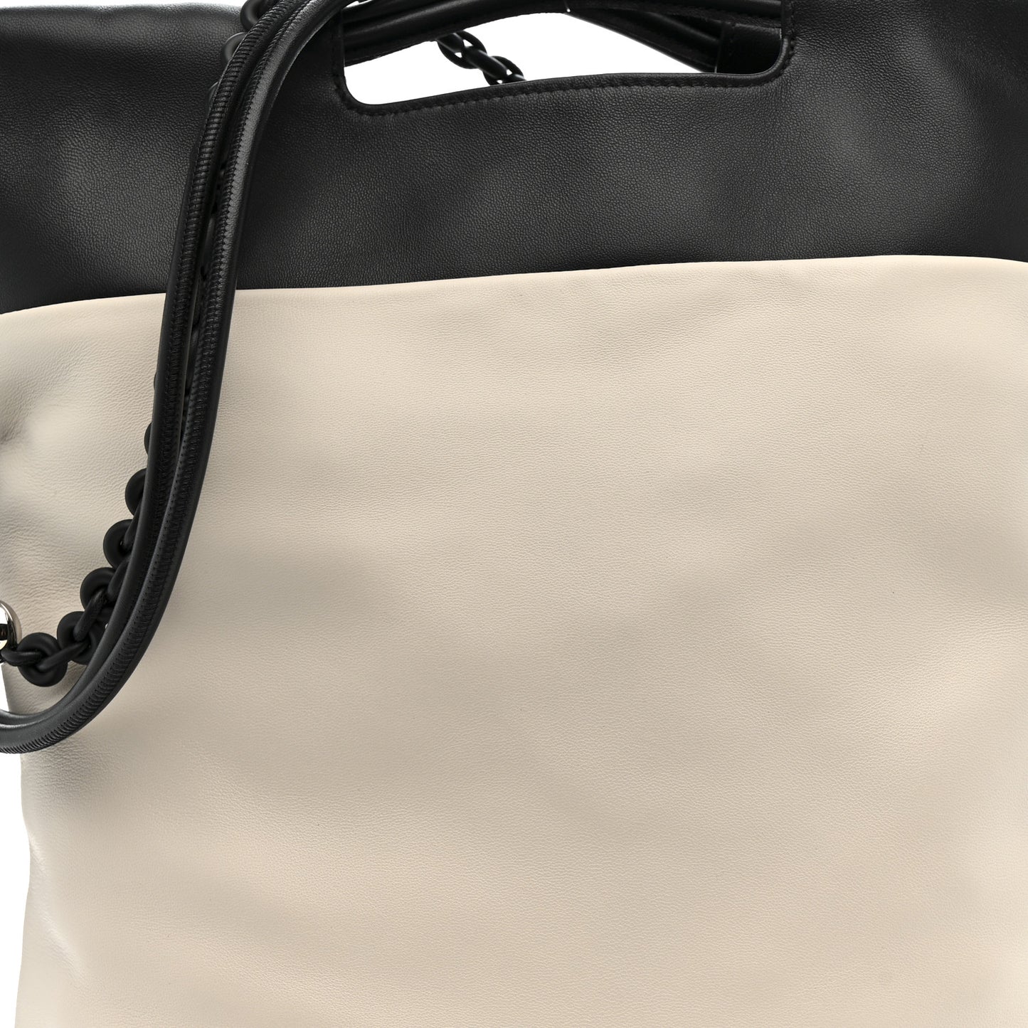 Mellow Nappa Lambskin Flamenco Tote Bag Light Ghost Black