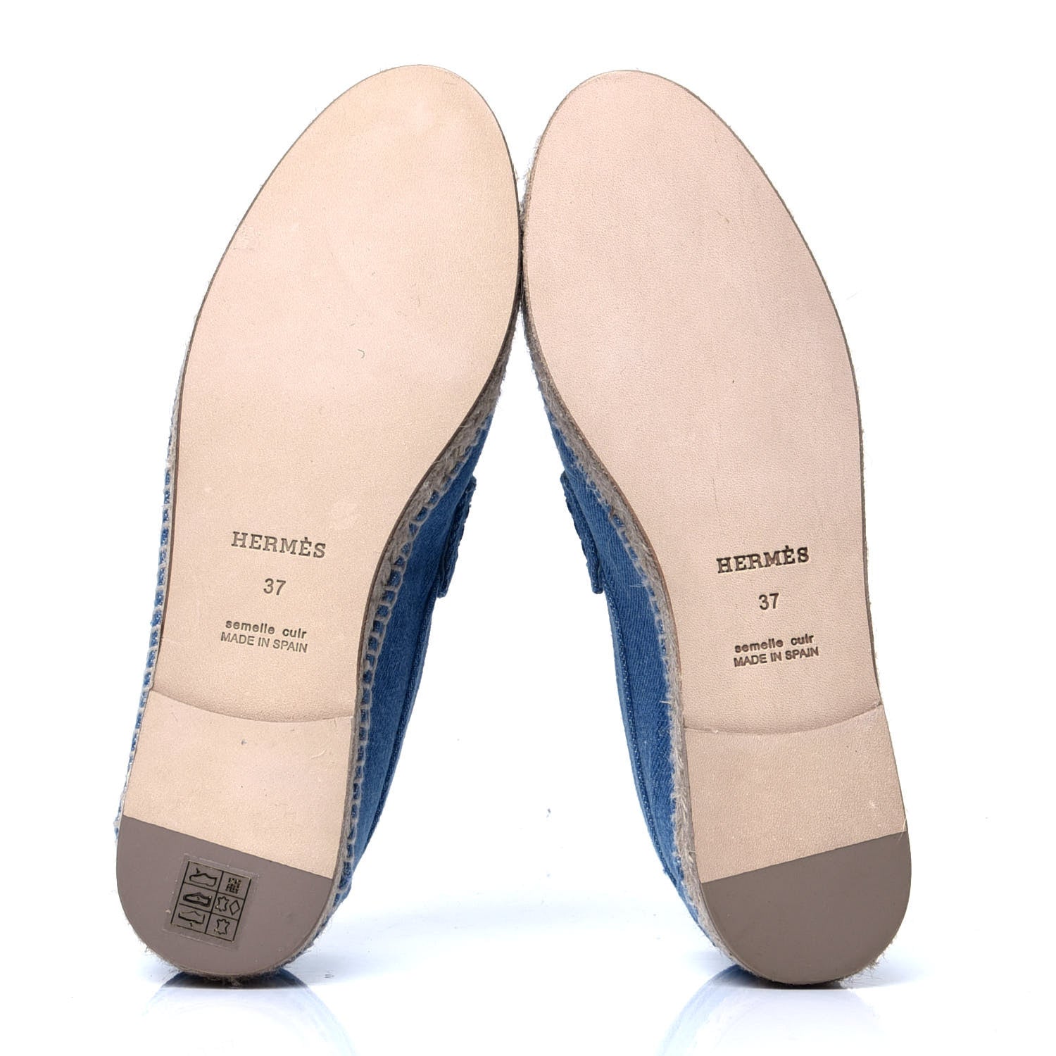 Hermes Denim Canvas Womens Trip Espadrilles 37 Bleu Clair 5 of 6