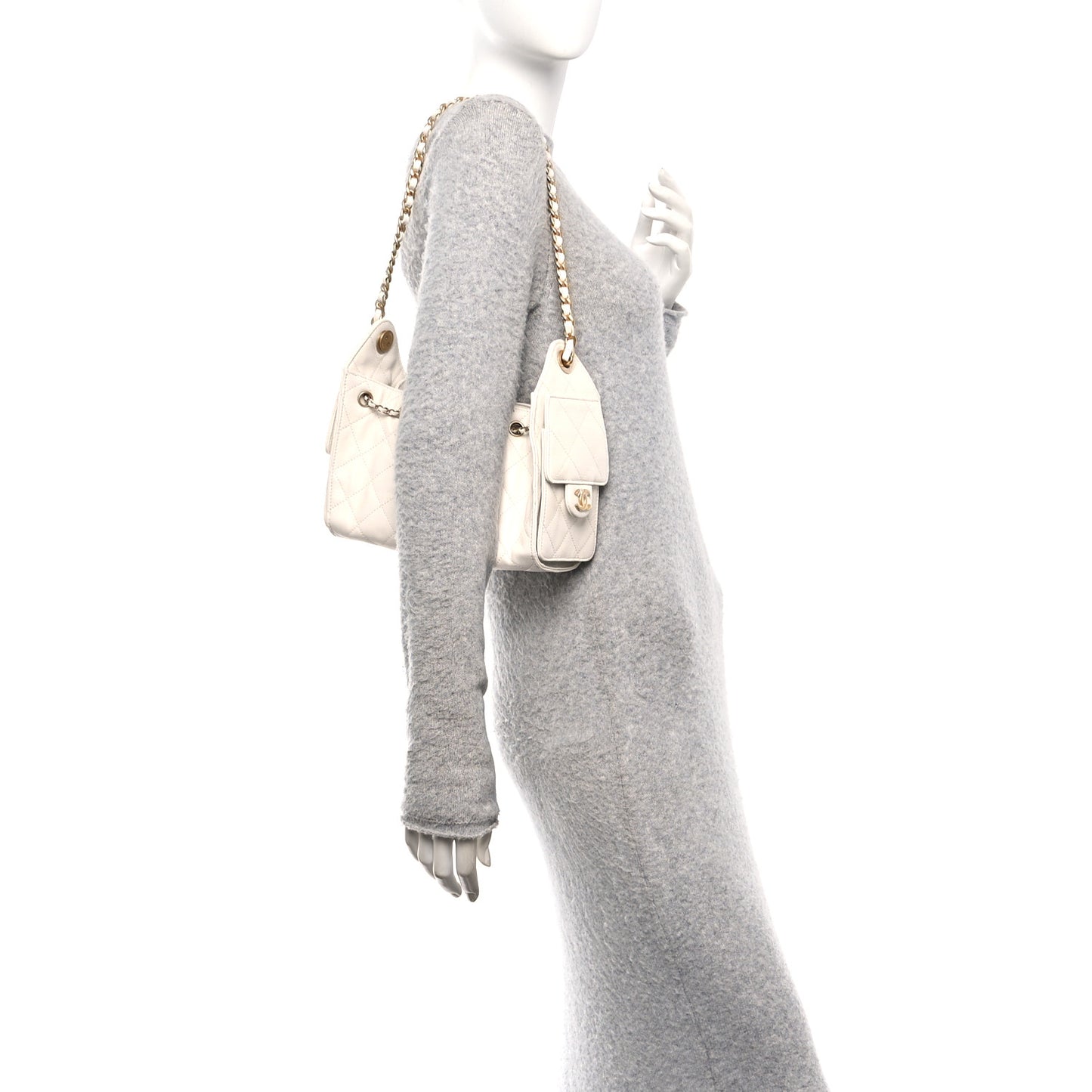 Caviar Quilted Mini Chanel 25 Handbag White
