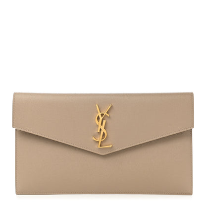 Saint Laurent Grain De Poudre Uptown Pouch Dark Beige 1 of 8