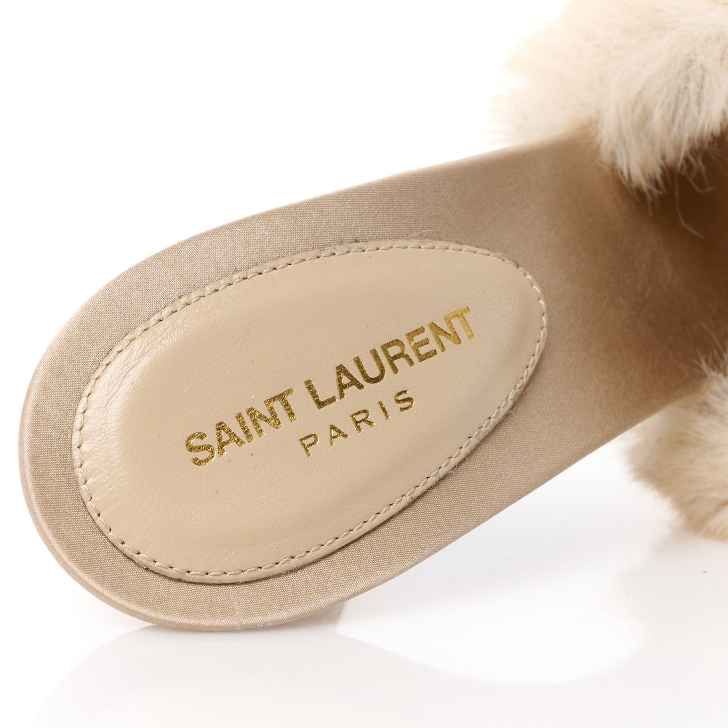 Faux Fur La 16 Mule Sandals 36.5 Light Beige