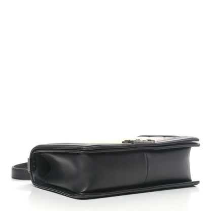 Chanel Calfskin Ombre Quilted New Medium Boy Flap Black Beige 3 of 8