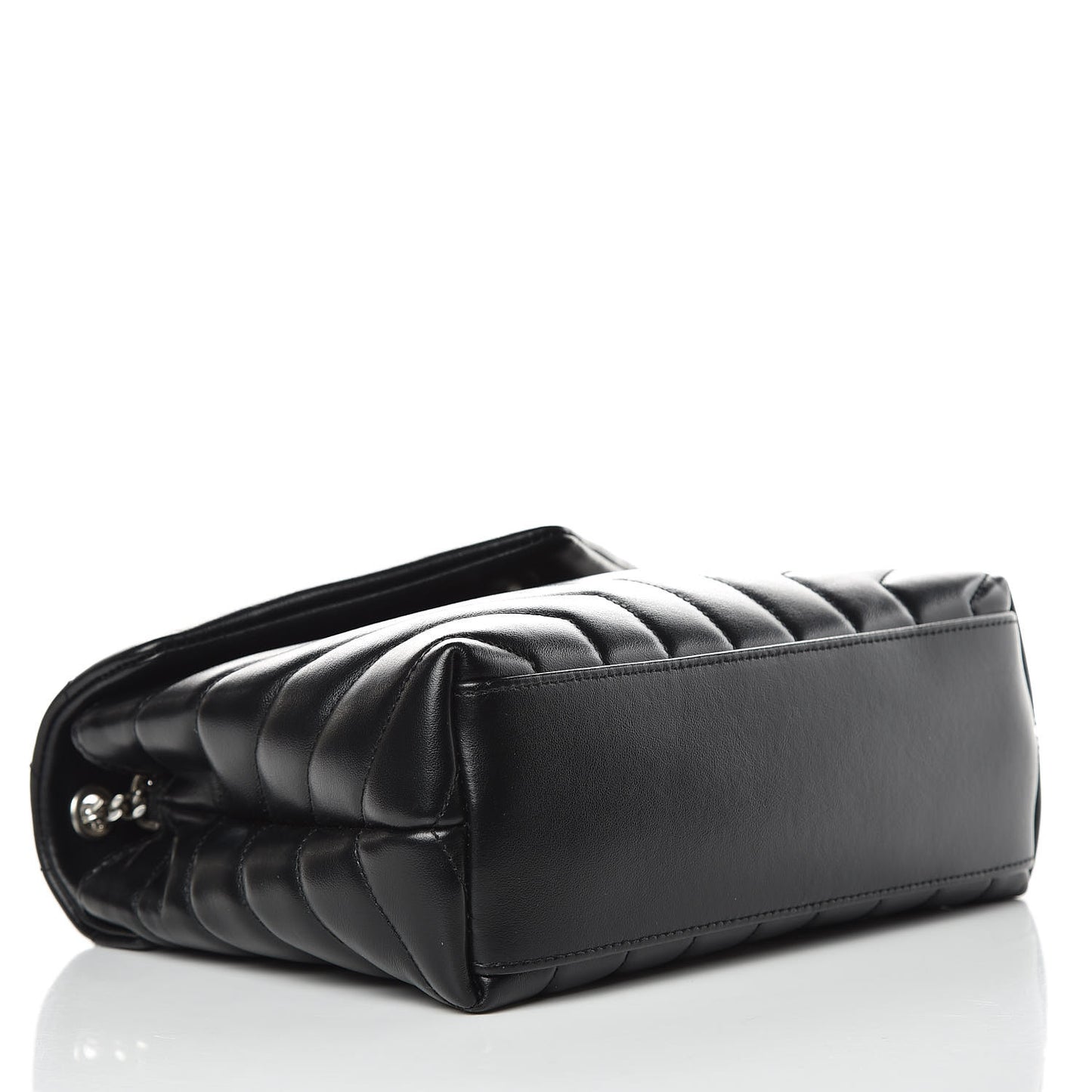Calfskin Y Quilted Monogram Small Loulou Chain Satchel Black