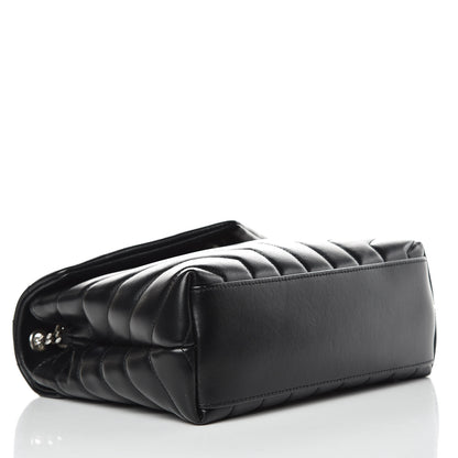 Saint Laurent Calfskin Y Quilted Monogram Small Loulou Chain Satchel Black 4 of 10