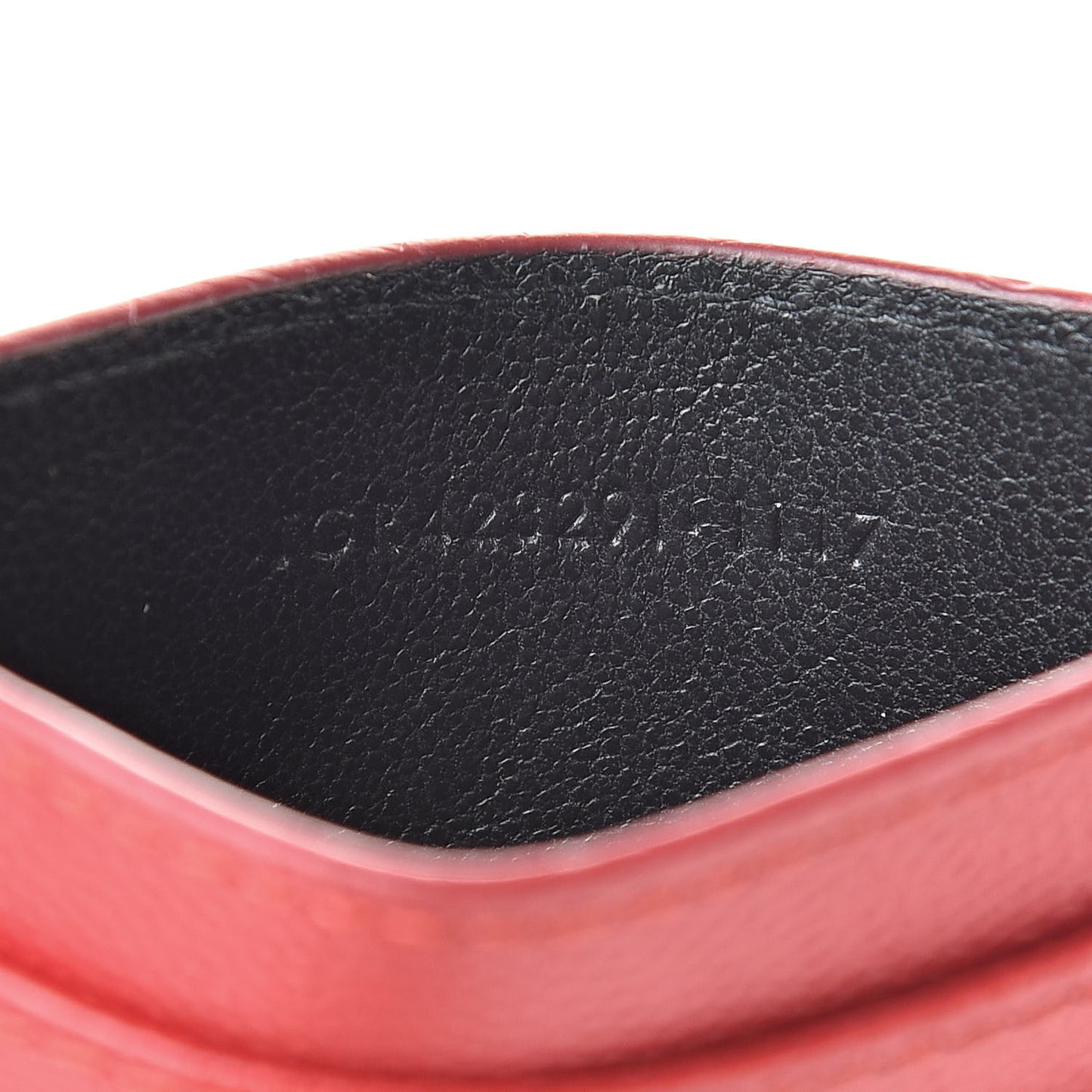 Grain De Poudre Matelasse Chevron Monogram Credit Card Case New Red