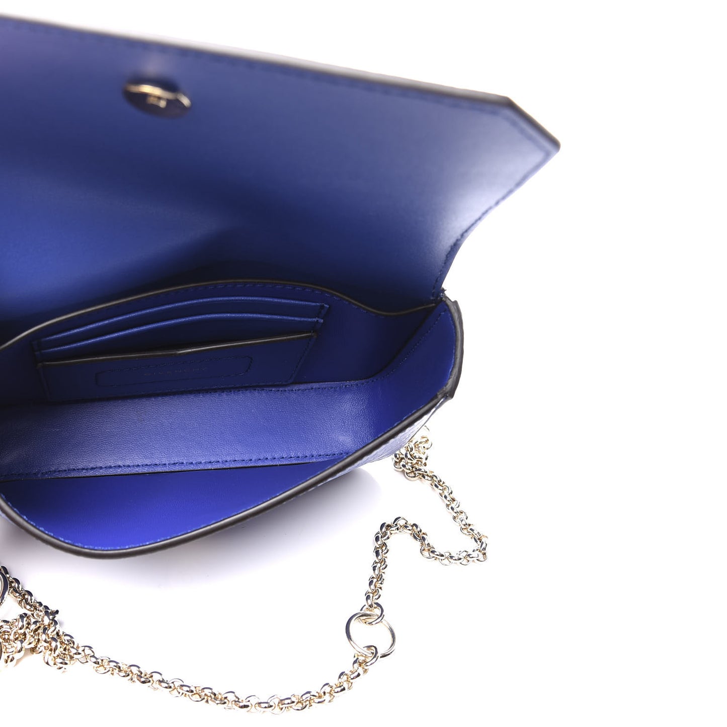 Calfskin Chain Embossed Bond Belt Bag Blue