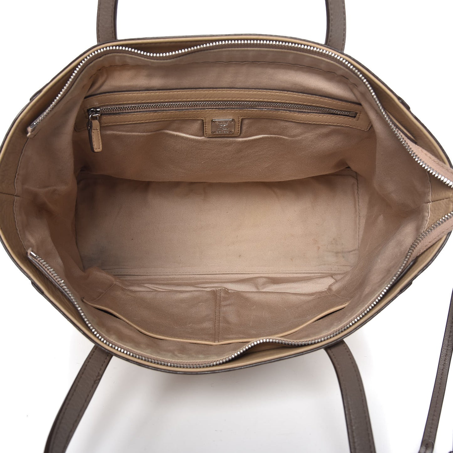 Calfskin Ottomar Monogram Medium Klara Top Zip Tote New Beige