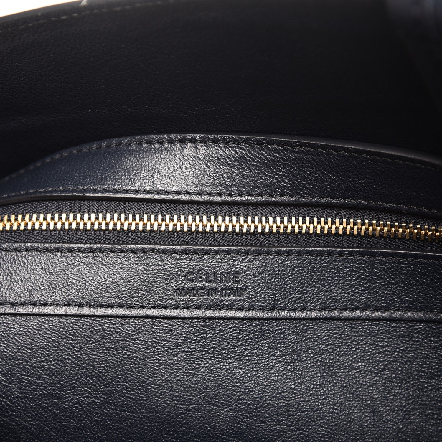 Celine Crocodile Embossed Nubuck Small Belt Cabas Phantom Navy Blue 6 of 12