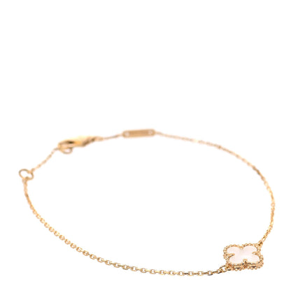 Van Cleef & Arpels 18K Yellow Gold Mother of Pearl Sweet Alhambra Bracelet 1 of 7