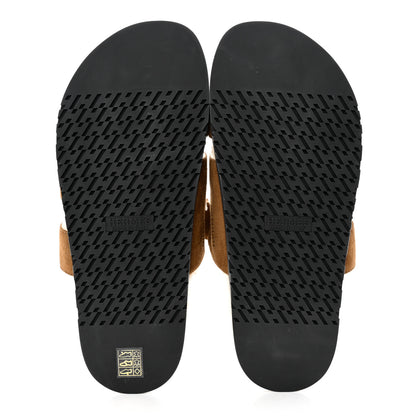 Hermes Suede Goatskin Woolskin Mens Chypre Sandals 41 Brun Fume Ecru 5 of 8