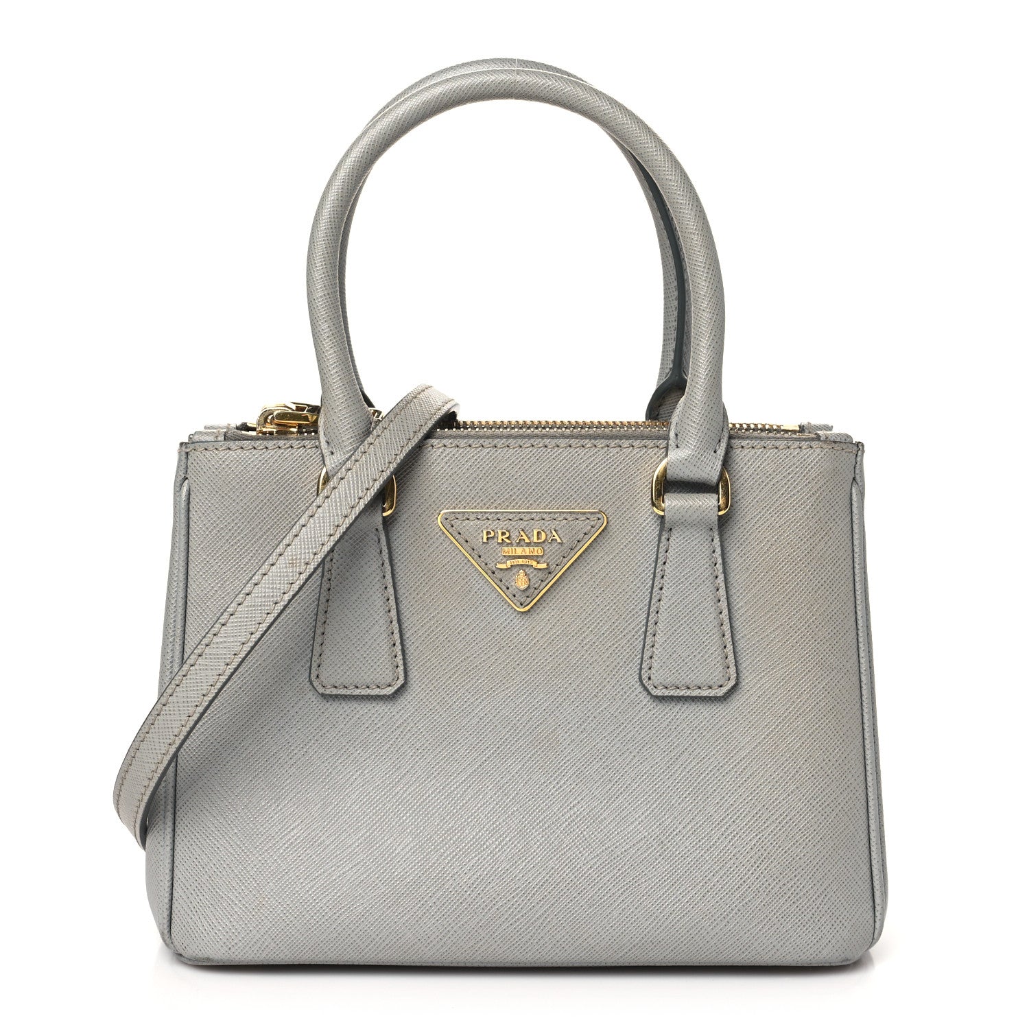 Prada Saffiano Mini Galleria Double Zip Tote Marmo 1 of 12