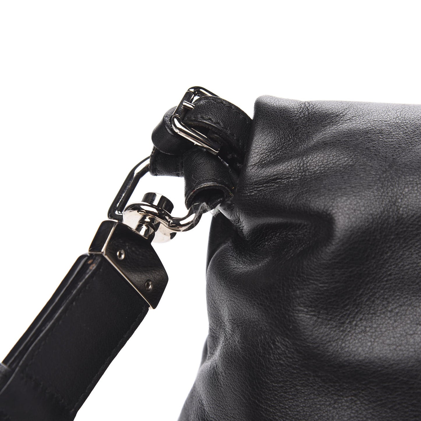 Calfskin Miss Sleek Shoulder Bag Black