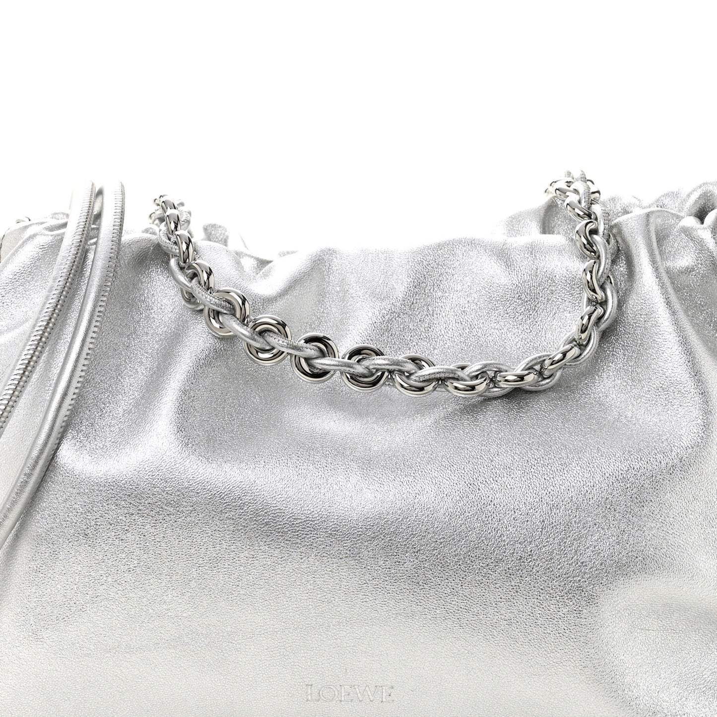 Metallic Nappa Donut Chain Flamenco Knot Silver