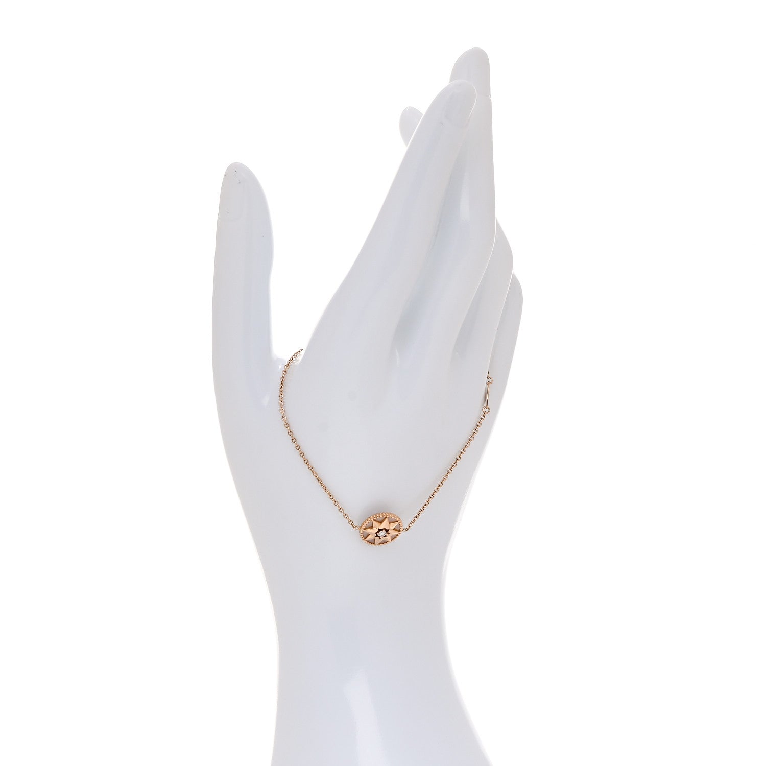 Christian Dior 18K Rose Gold Diamond Pink Opal Rose Des Vents Bracelet 2 of 7