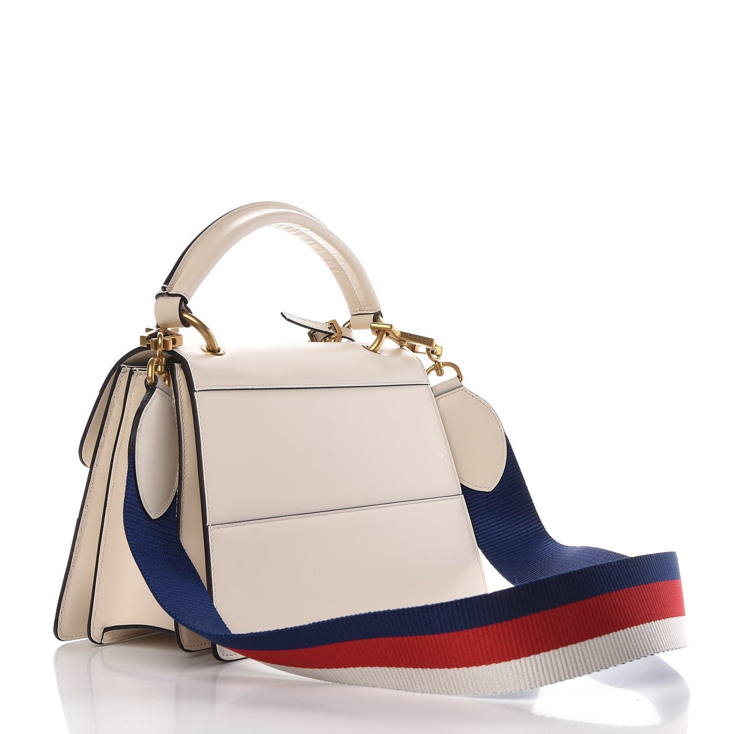 Calfskin Sylvie Web Small Queen Margaret Top Handle Bag White