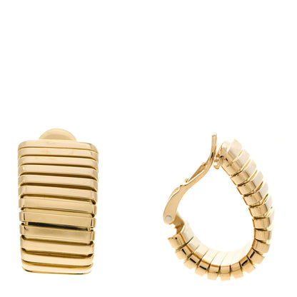 Bulgari 18K Yellow Gold Tubogas Clip On Earrings 1 of 4