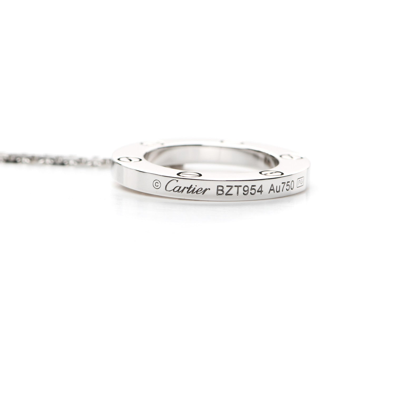 Cartier 18K White Gold LOVE Pendant Necklace 4 of 6