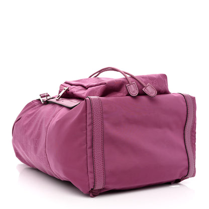 Gucci Nylon Monogram Dollar Calfskin Medium Light Double Buckle Backpack Peonia Flower 4 of 12