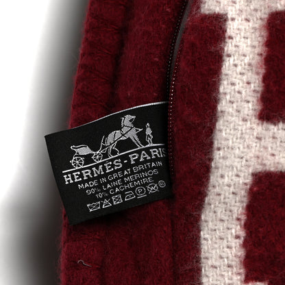 Hermes Wool Cashmere Avalon III Pillow PM Ecru Rouge 3 of 3