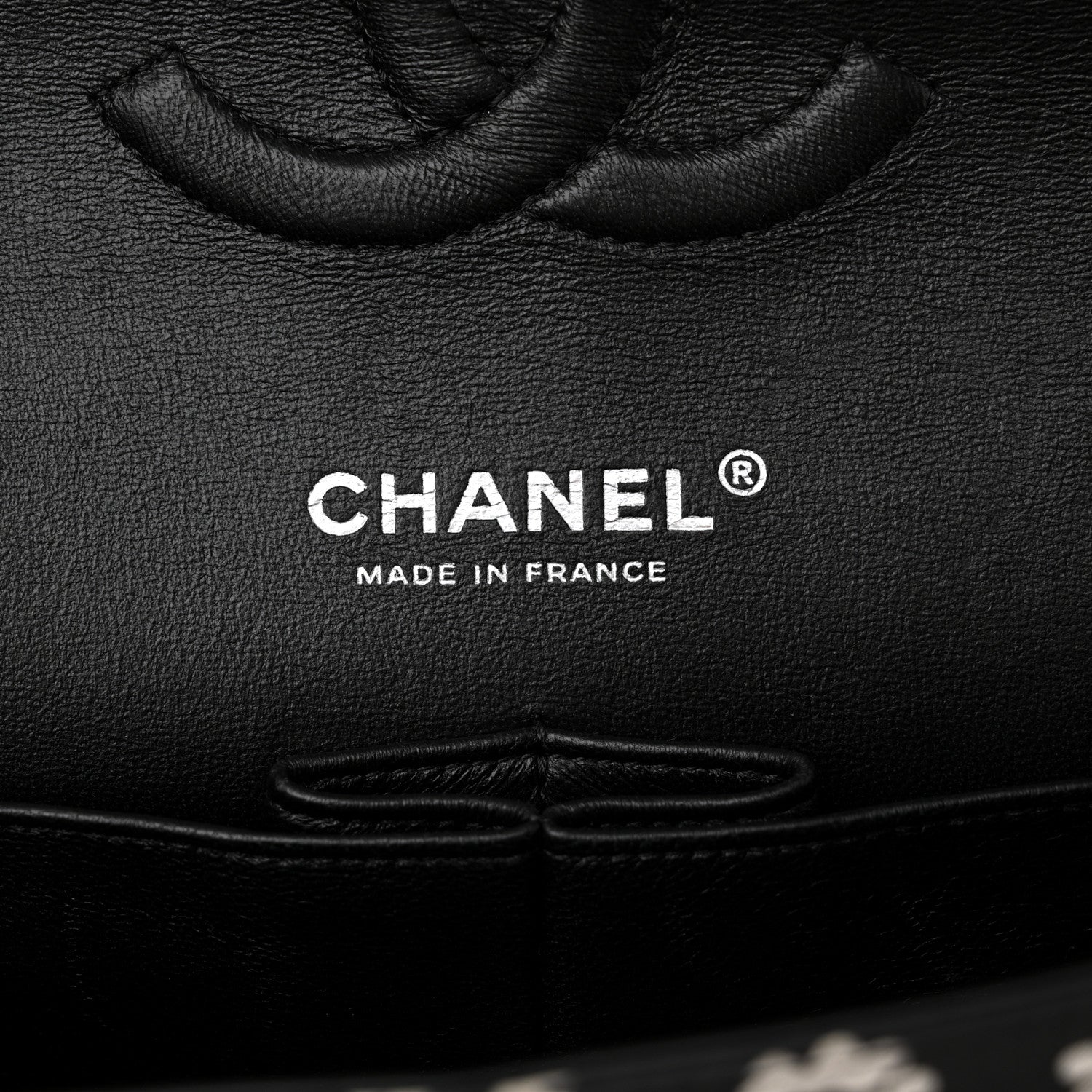 Chanel Canvas Floral Printed Quilted Medium Double Flap Black White 6 of 11