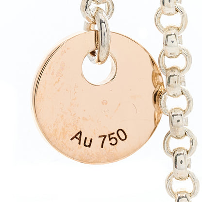 Hermes Sterling Silver 18K Rose Gold PM Ex-Libris Earrings 4 of 4