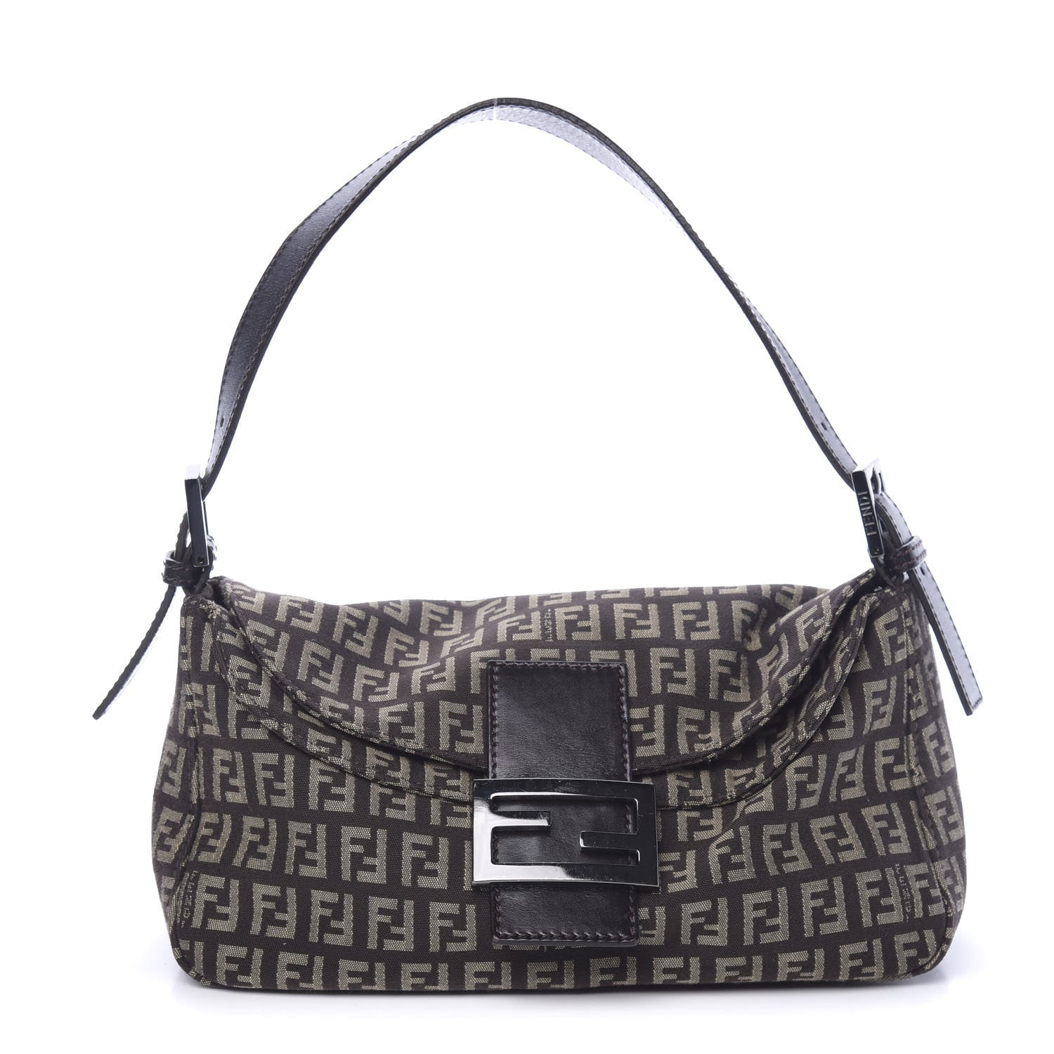 Fendi Zucchino Vitello Baguette Testa di Moro Beige 1 of 11