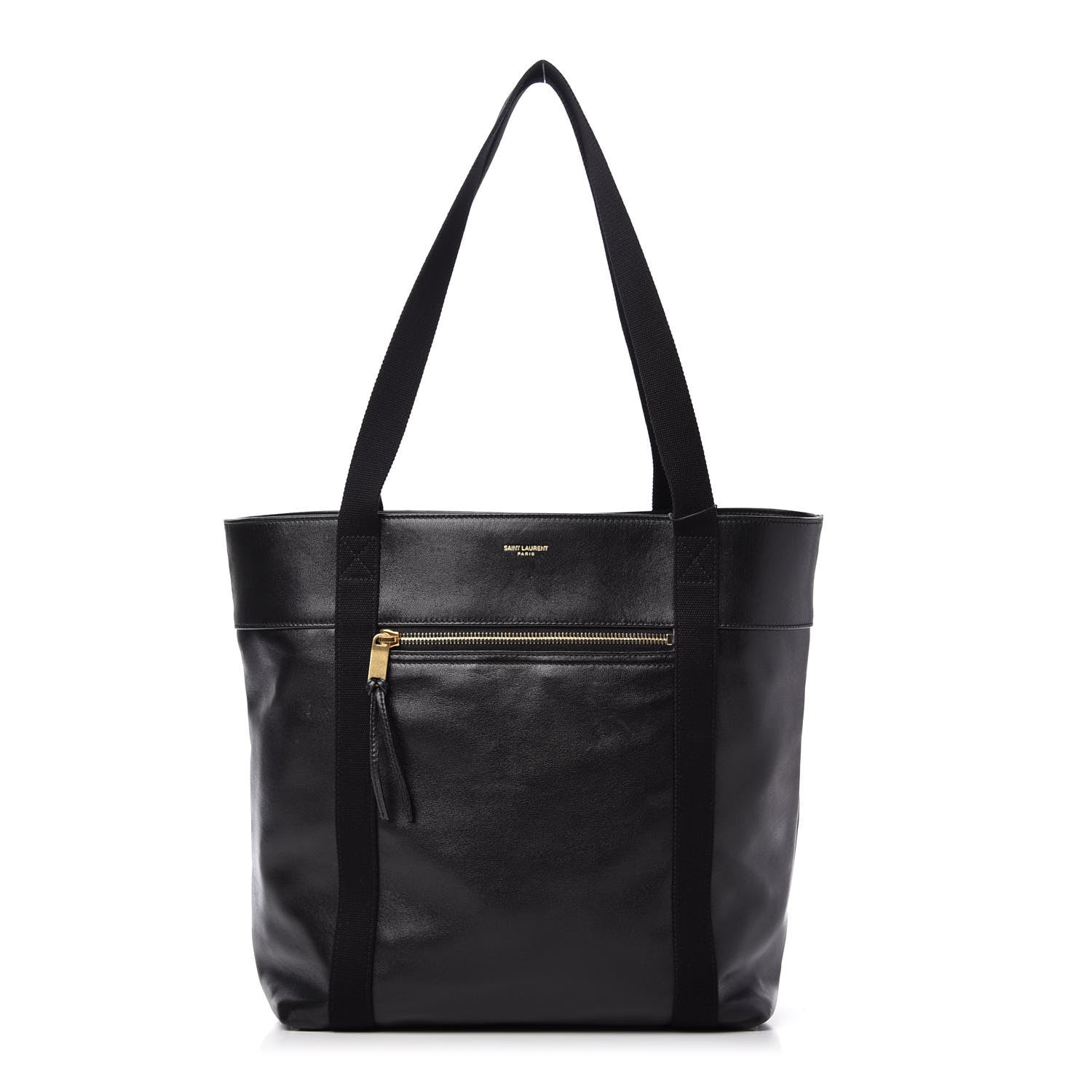 Saint Laurent Calfskin Small Daily Cabas Shopping Tote Black 1 of 10