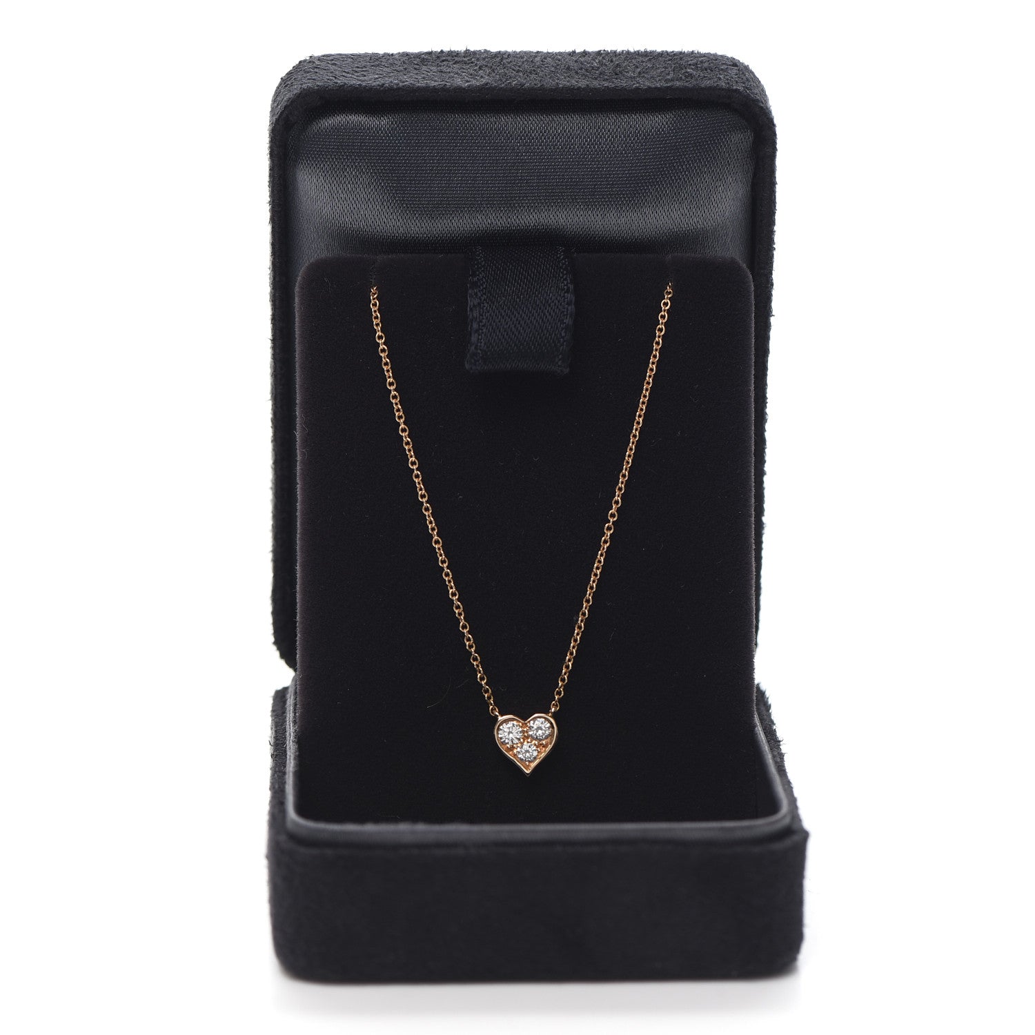 Tiffany 18K Rose Gold Diamond Heart Pendant Necklace 6 of 6