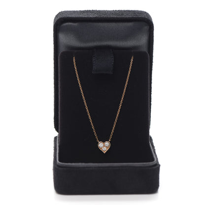 Tiffany 18K Rose Gold Diamond Heart Pendant Necklace 6 of 6