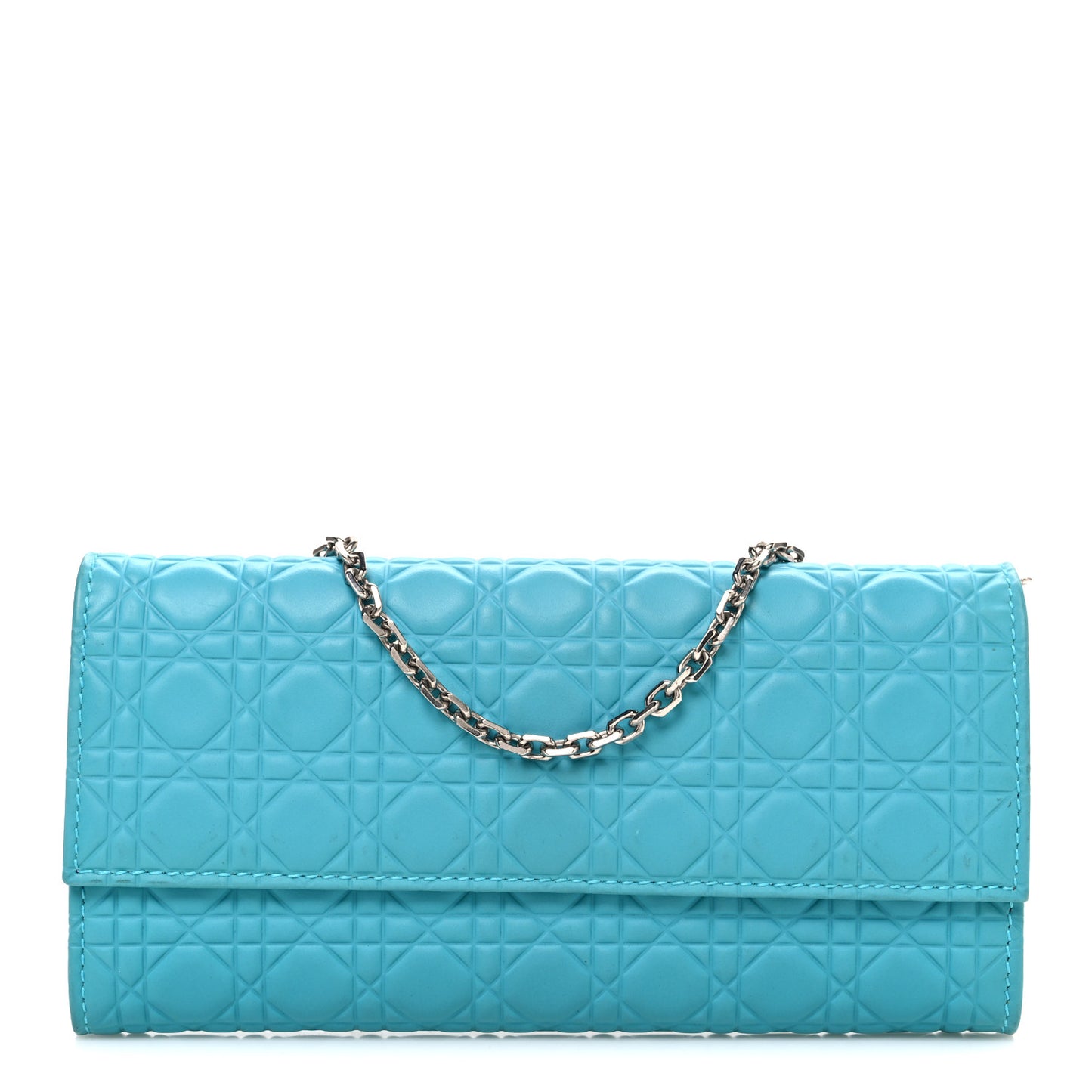 Ultra Matte Cannage Lady Dior Rendezvous Wallet On Chain Turquoise