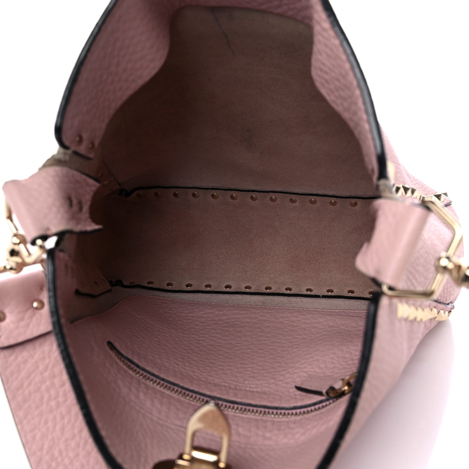 Valentino Garavani Pebbled Calfskin Small Rockstud Flip-Lock Messenger Bag Water Rose 5 of 16