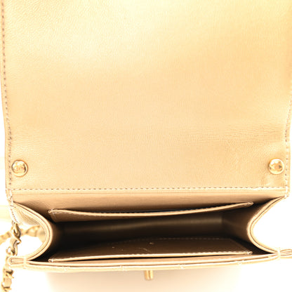 Chanel Metallic Goatskin Quilted Chic Pearls Flap Gold 7 of 19