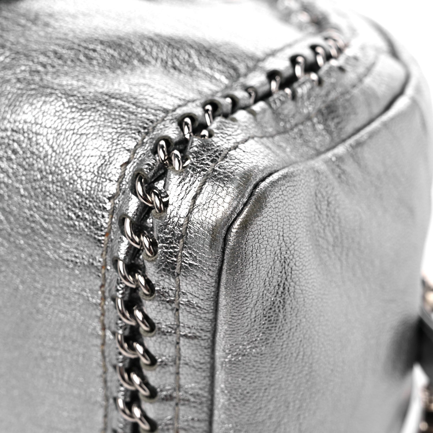 Chanel Metallic Goatskin Medium Luxe Ligne Bowler Silver 11 of 12