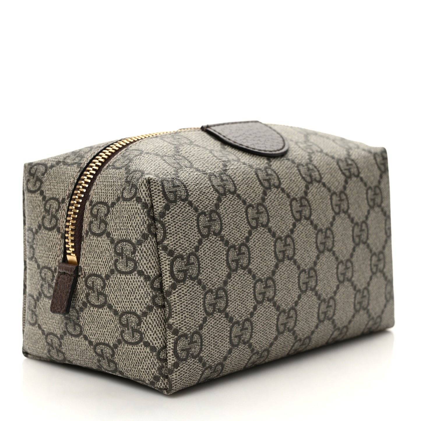Soft GG Supreme Monogram Calfskin Medium Ophidia Cosmetic Case Beige Ebony New Acero