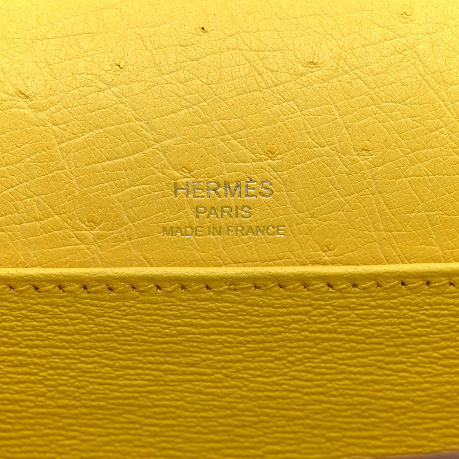 Hermes Ostrich Mini Sac Roulis Jaune Citron 6 of 14