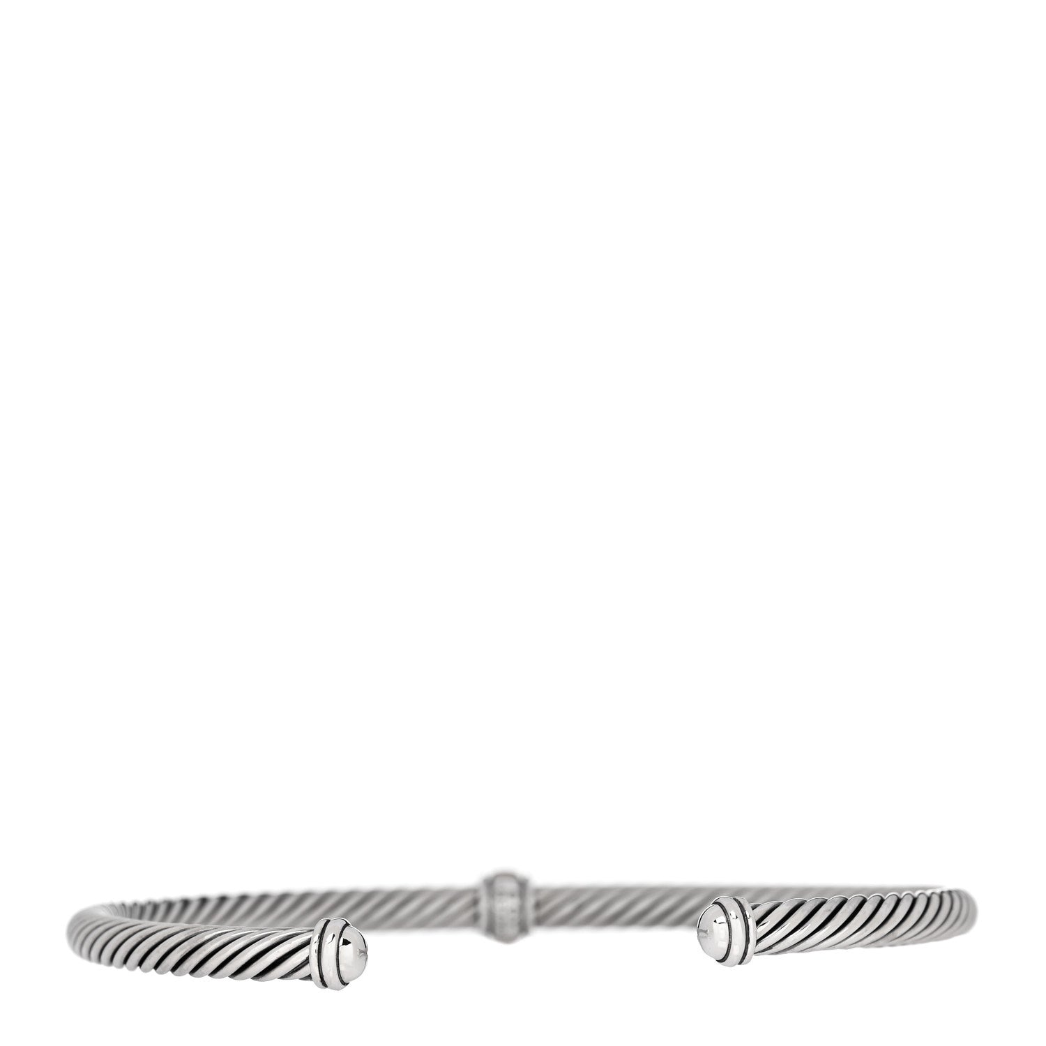 David Yurman Sterling Silver 18K Rose Gold 4mm Station Cable Bracelet 2 of 3