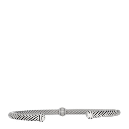 David Yurman Sterling Silver 18K Rose Gold 4mm Station Cable Bracelet 2 of 3
