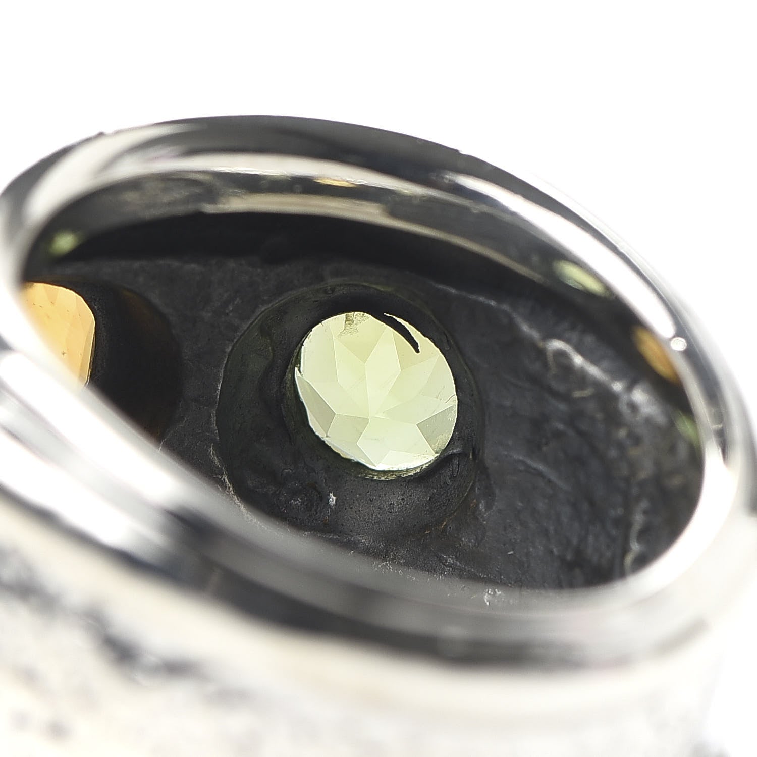 David Yurman Sterling Silver 14K Yellow Gold Citrine Peridot 17mm Renaissance Ring 52 6 7 of 8