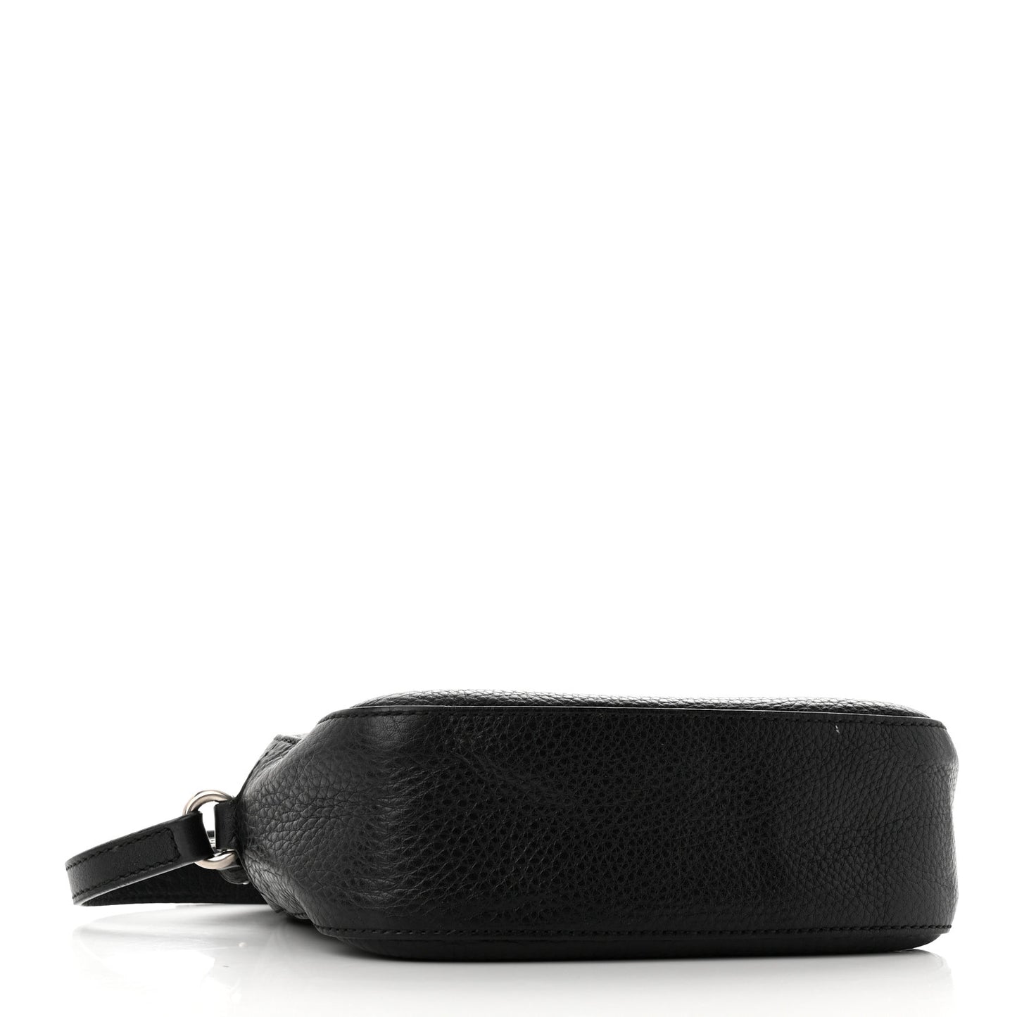 Pebbled Calfskin Studded Small Soho Disco Bag Black