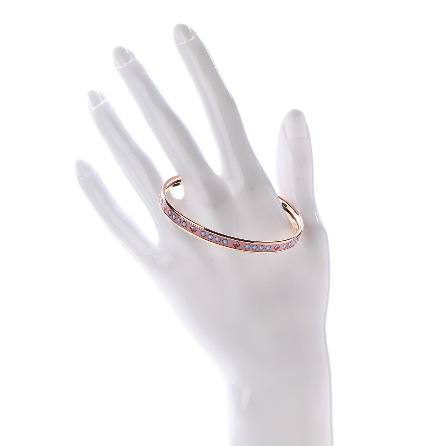 Hermes Enamel Printed Extra Narrow Colliers De Chiens Bracelet 70 2 of 5