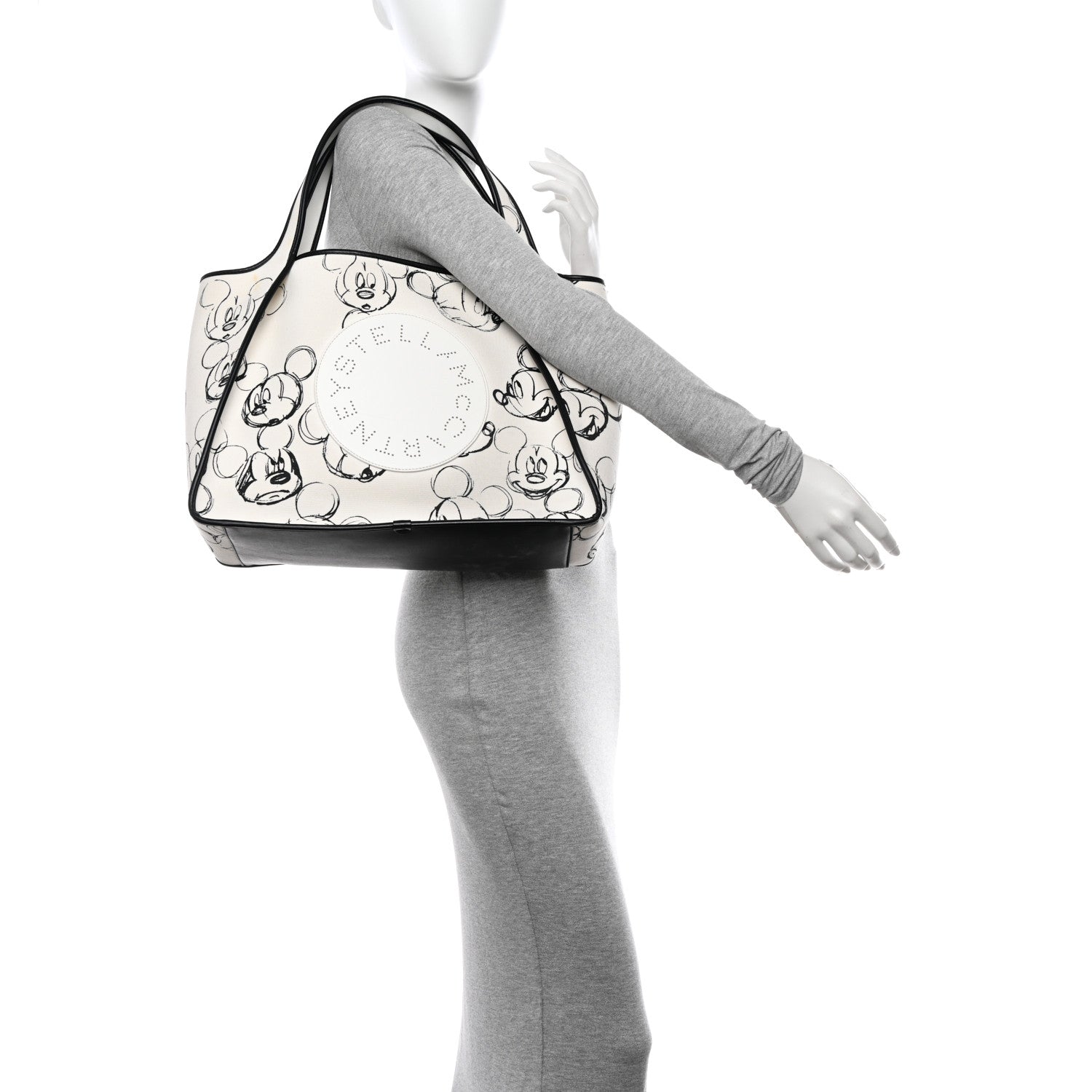 Stella McCartney X DISNEY Canvas Mickey Mouse East West Perforated Tote White 3 of 14