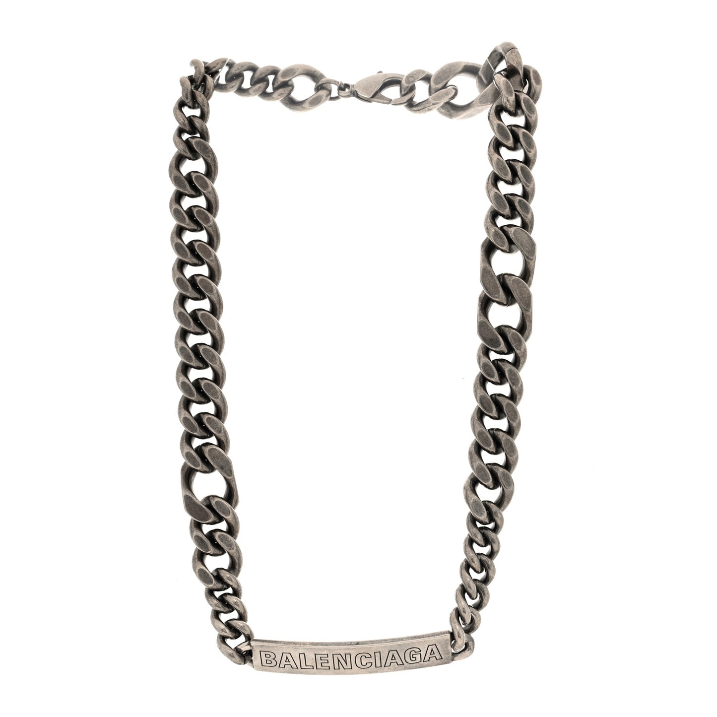 Brass Plate Twist Necklace Antique Silver