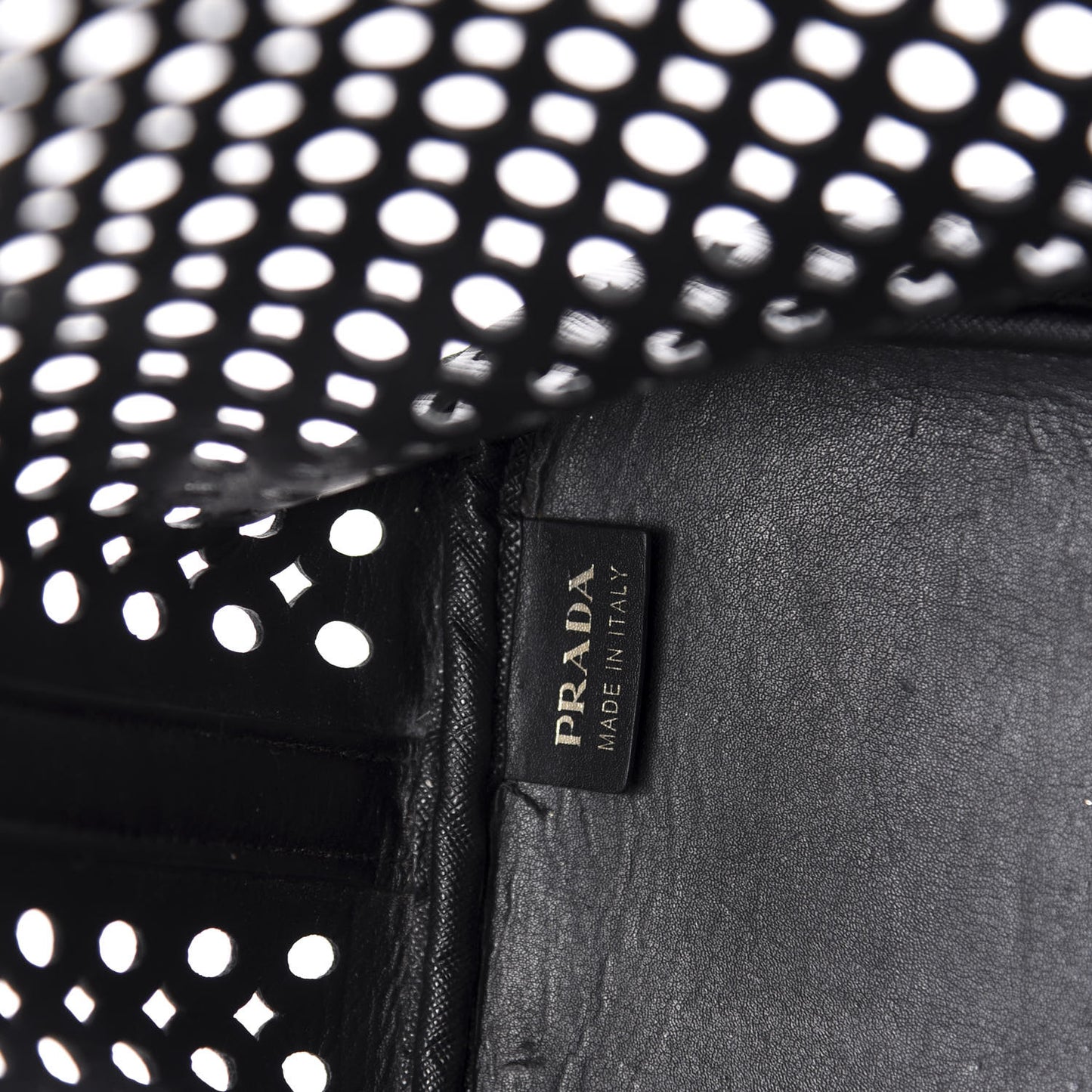 Saffiano Perforated Tote Black