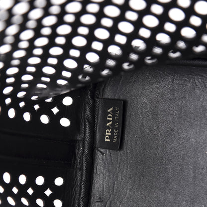 Prada Saffiano Perforated Tote Black 10 of 11