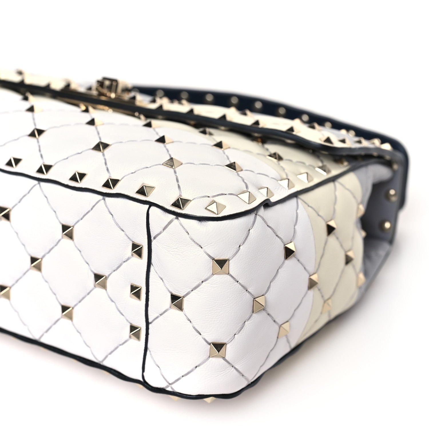 Valentino Garavani Nappa Medium Rockstud Spike Striped Shoulder Bag Multicolor 8 of 8